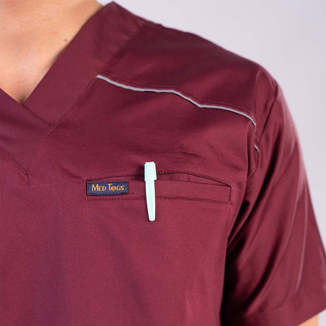 Men Amethyst V neck Stretch Scrubs
