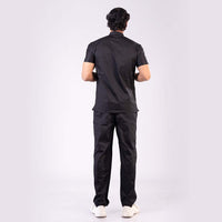 Men SCHORL black high neck Stretch Scrubs