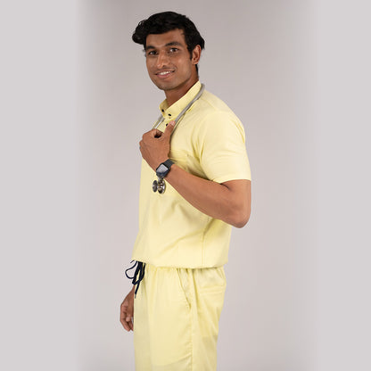Pro-fit Citrine Yellow High Neck Men scrubs