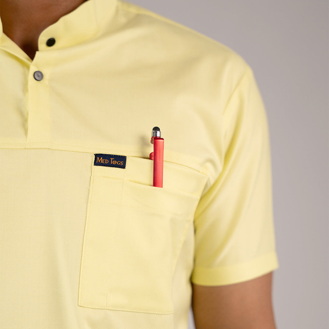 Pro-fit Citrine Yellow High Neck Men scrubs