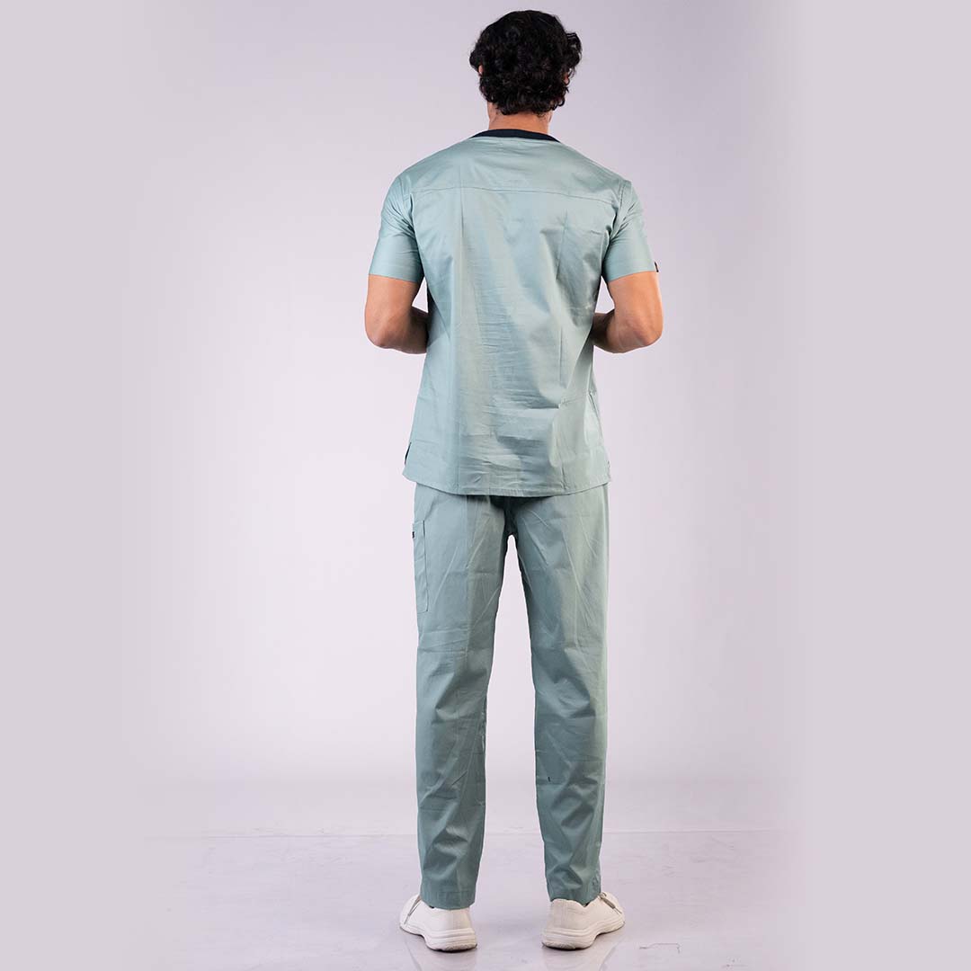 Men Serenity Mint Zip neckline scrubs