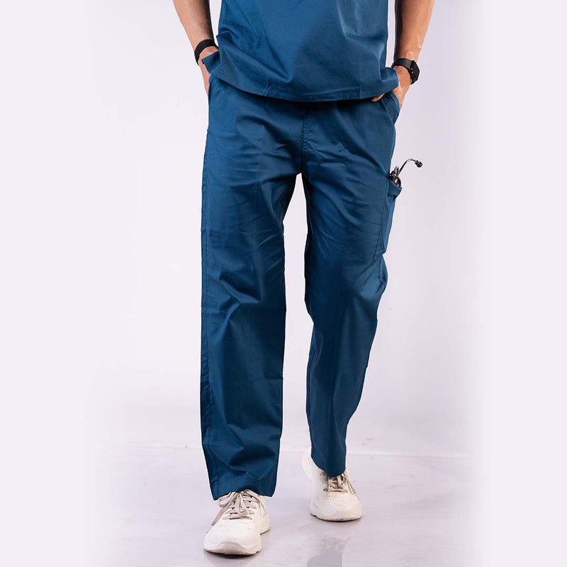 Men Remedial blue V neck Stretch Scrubs