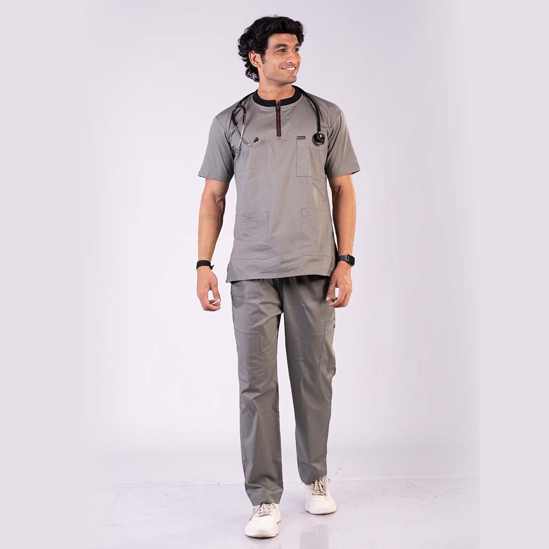 Men Quicksilver Ribbed Zip neckline scrubs