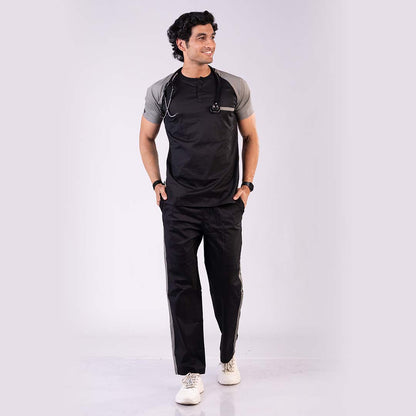 Black Grey Dual Men Scrubs