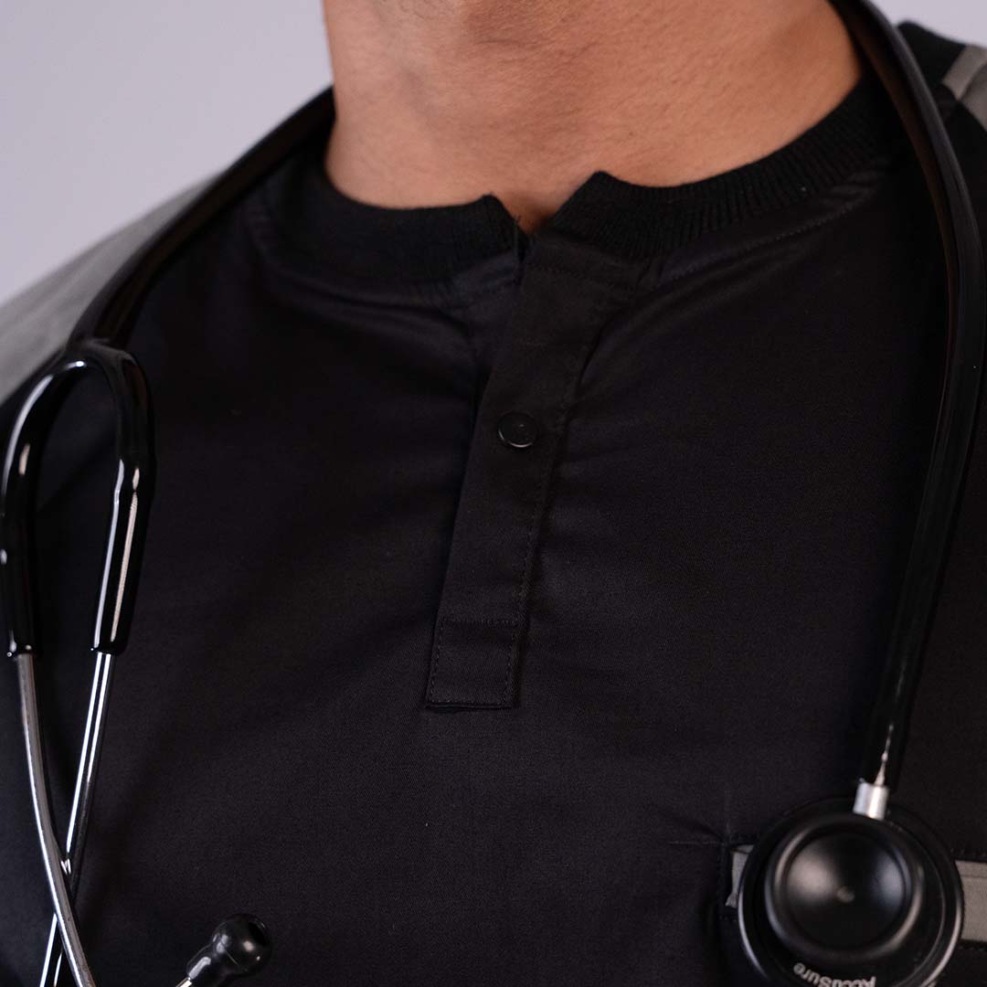 Black Grey Dual Men Scrubs