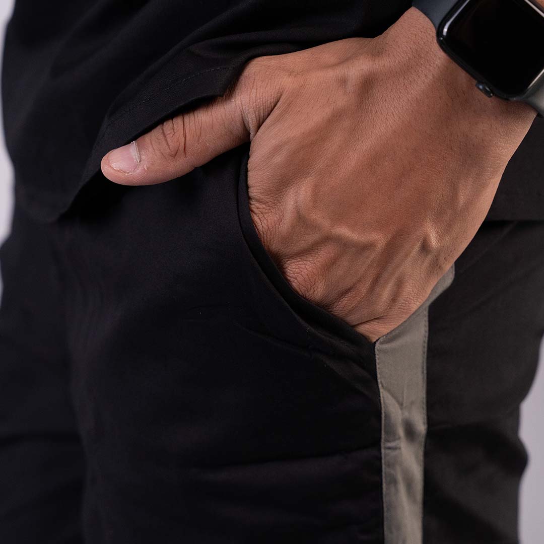Black Grey Dual Men Scrubs