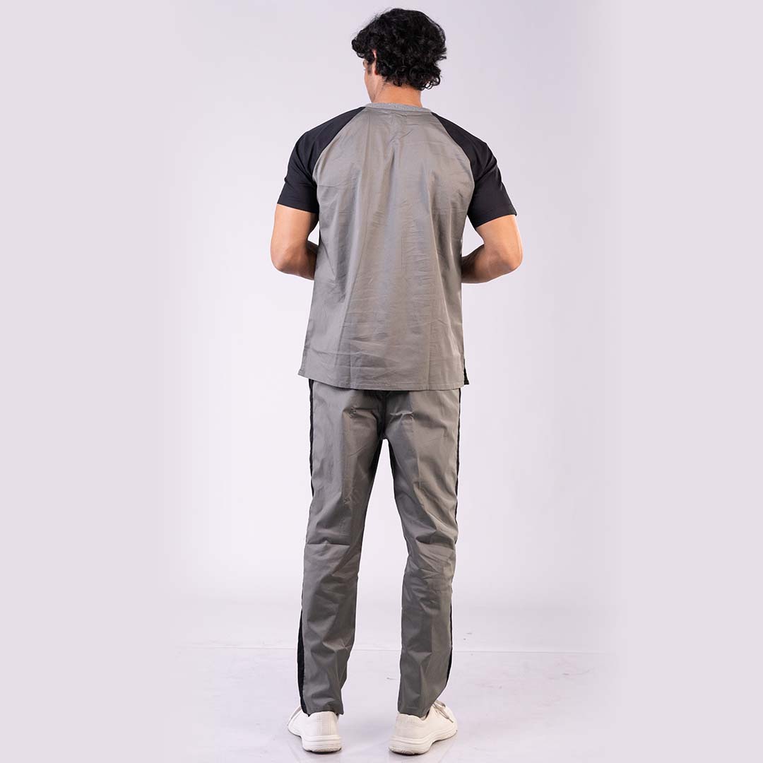 Grey Black Dual Men Scrubs