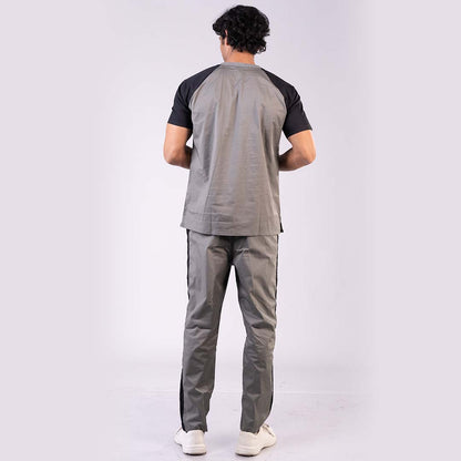 Grey Black Dual Men Scrubs