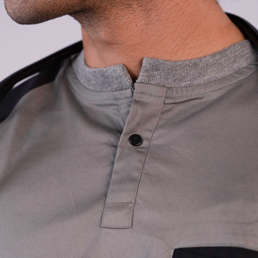 Grey Black Dual Men Scrubs