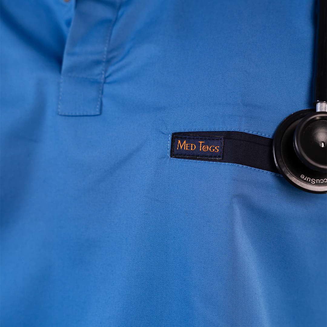 Azure and Navy Blue Dual Men Scrubs