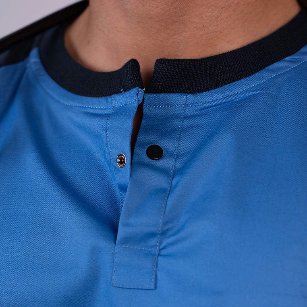 Azure and Navy Blue Dual Men Scrubs