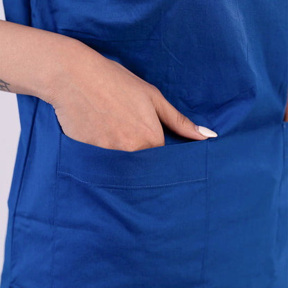 Air Blue zip neck women doctor scrubs
