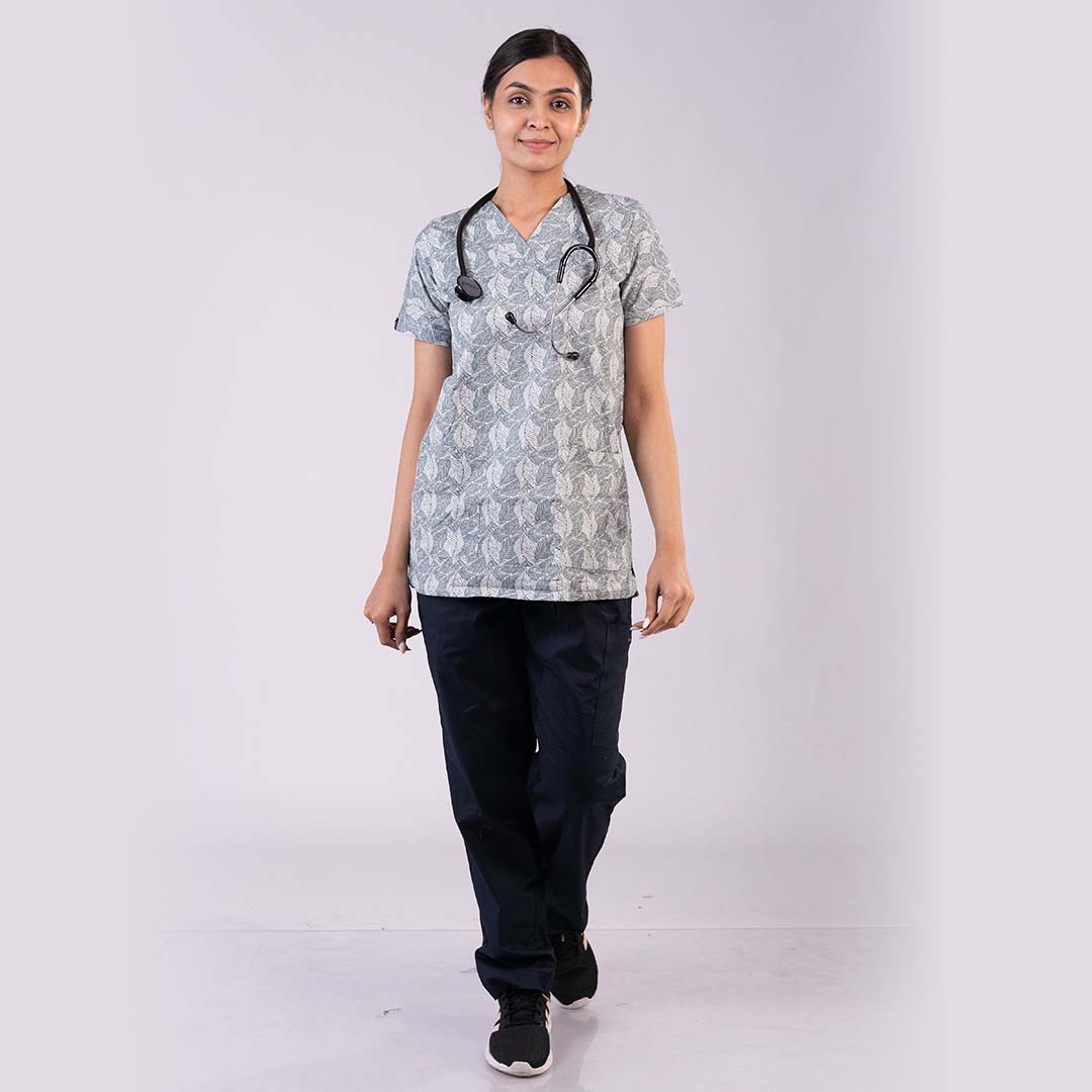 Subtle printed women scrub Set
