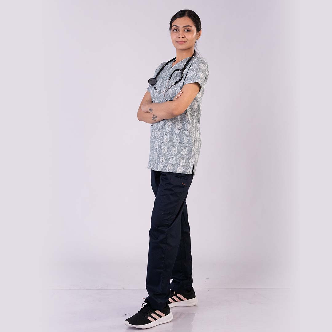 Subtle printed women scrub Set