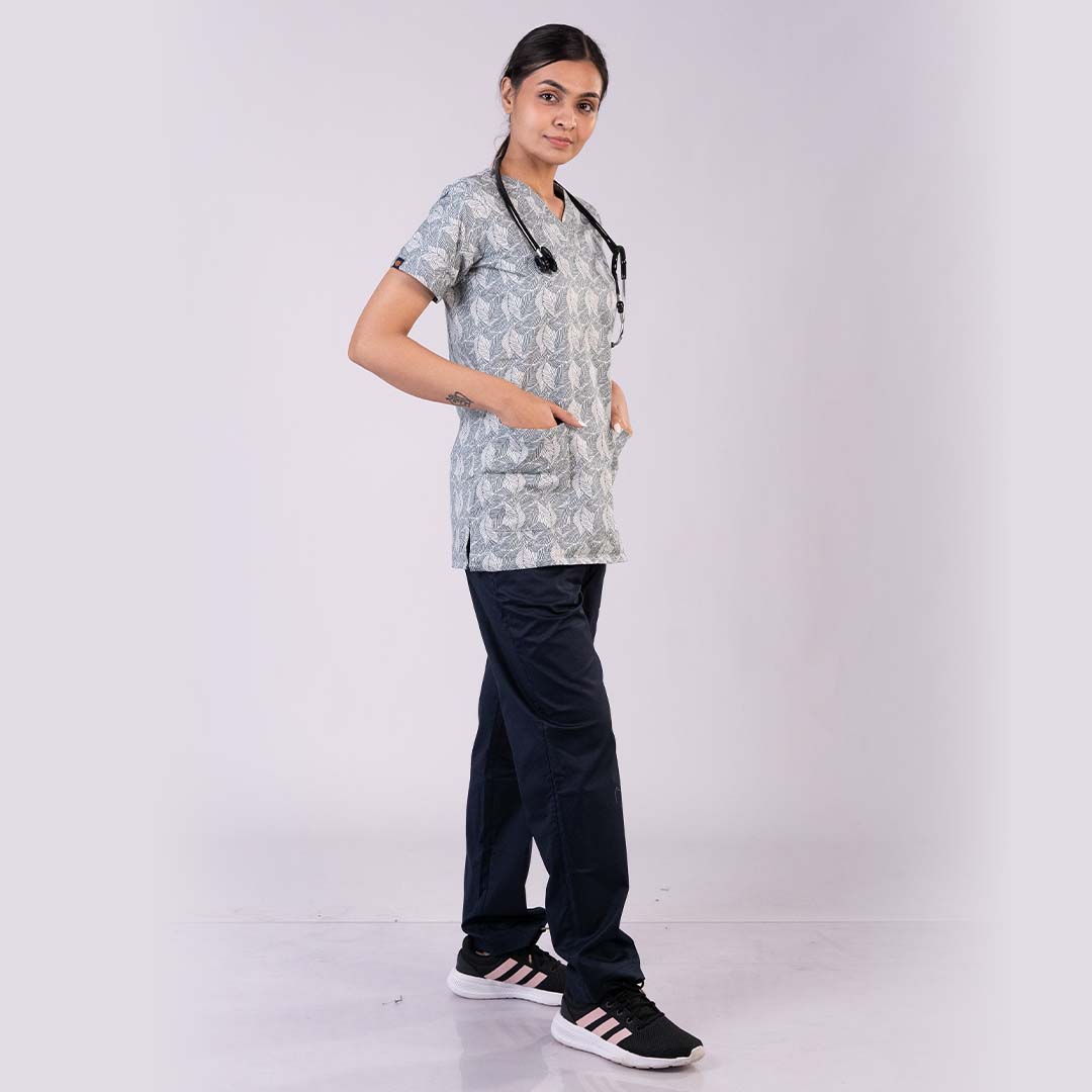 Subtle printed women scrub Set