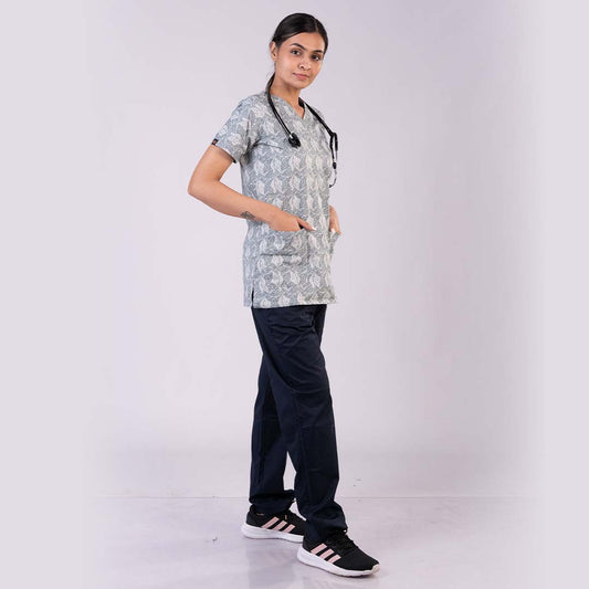 Subtle printed women scrub Set