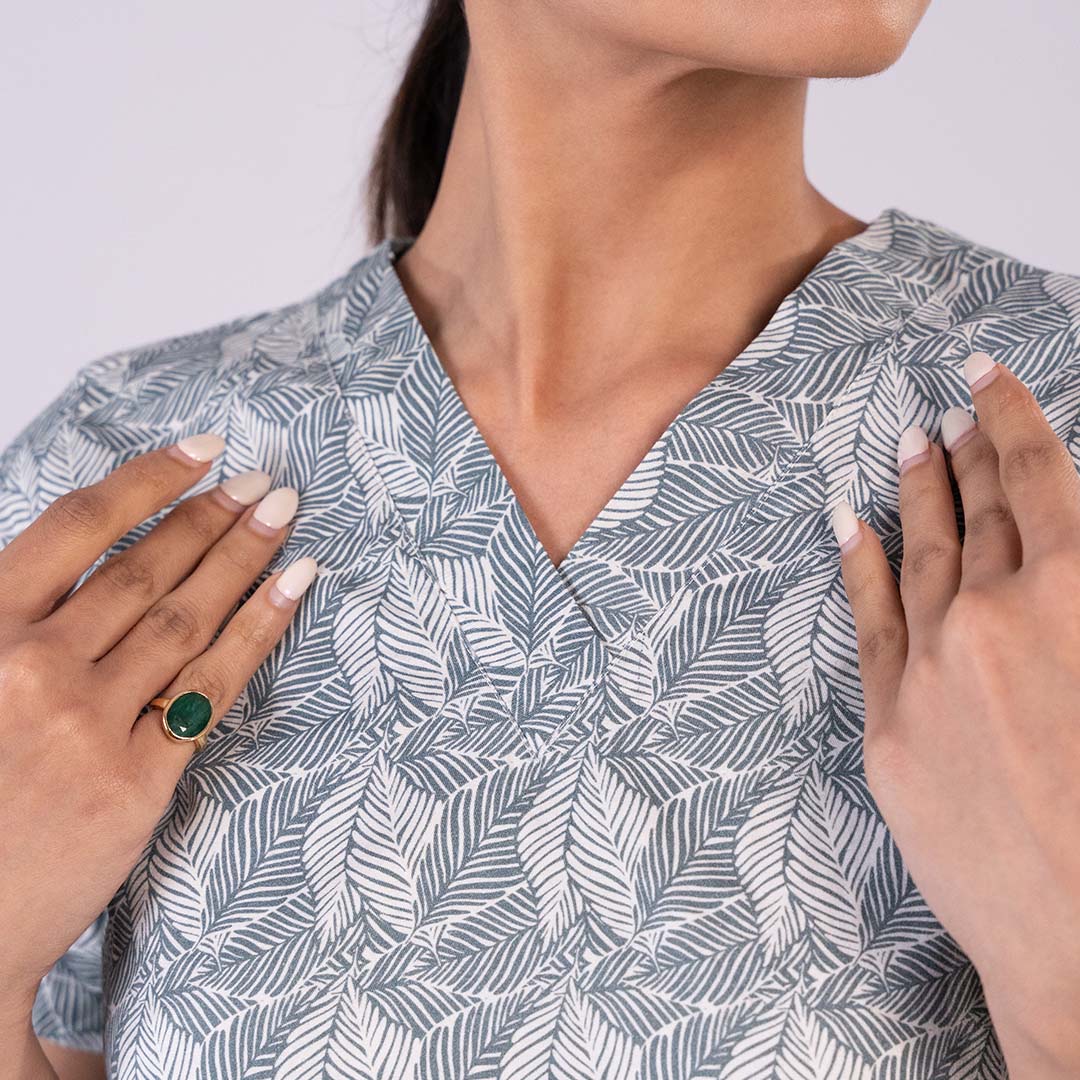 Subtle printed women scrub Set