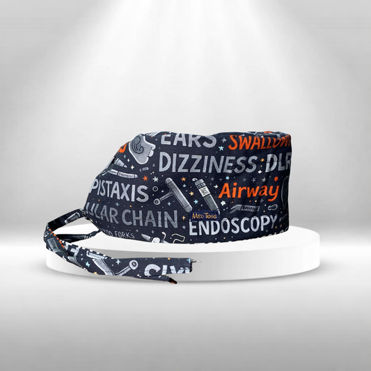 ENT specialist printed cotton scrub cap for OT