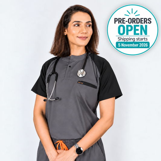 Pro-fit Grey Black Dual women scrubs