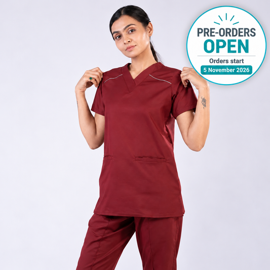 Pro-fit Maroon Vneck Women scrubs