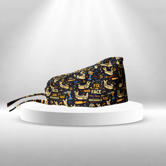 Maxillofacial surgeon cotton printed scrub cap for surgical OT