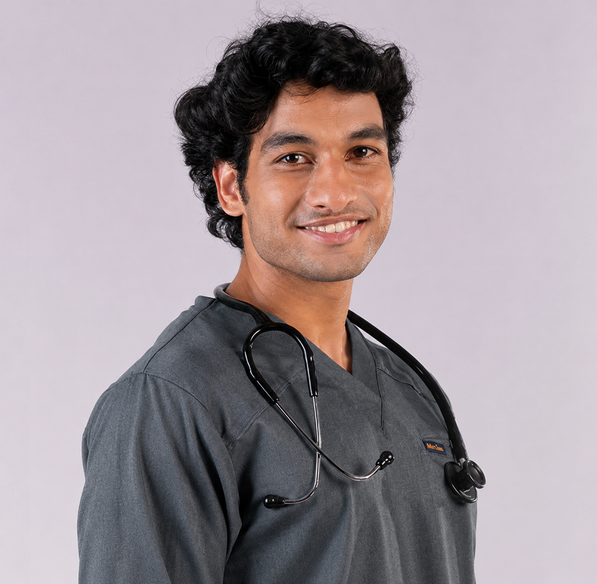 MedTogs Grey wrinkle free stretchable scrubs for hospital