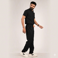 black high neck scrubs men