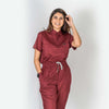 Pro-fit High neck deep red scrubs