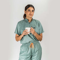 Pro-fit High neck mint women scrubs