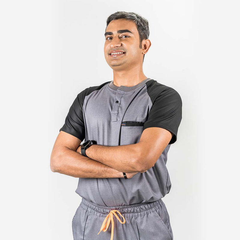 Pro-fit Grey Black Dual scrubs