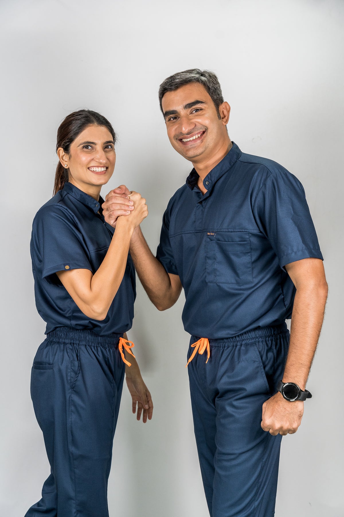 Pro-fit High neck blue scrubs