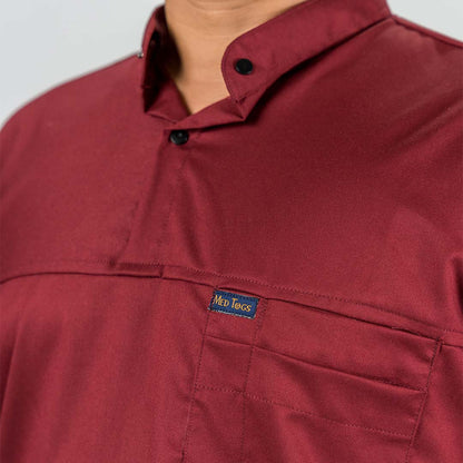 Pro-fit High neck Deep Red Women scrubs