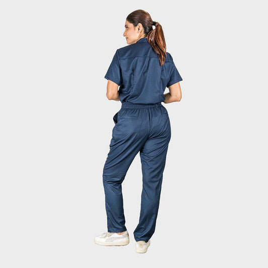 Pro-fit High neck Blue Women scrubs