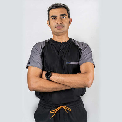Pro-fit Black Grey Dual Scrub