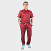 Pro-fit High neck deep red scrubs