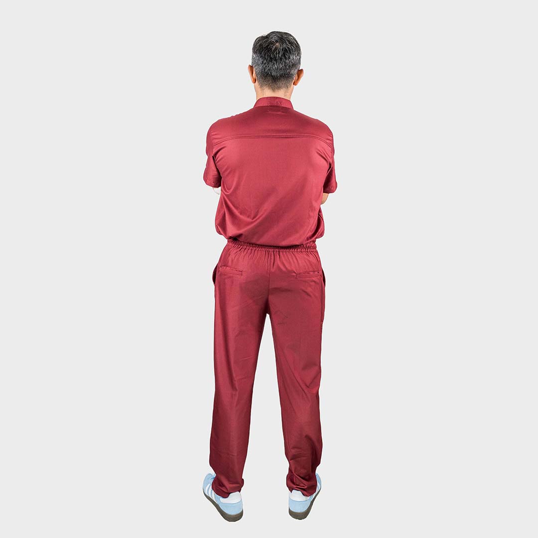 Pro-fit High neck deep red scrubs