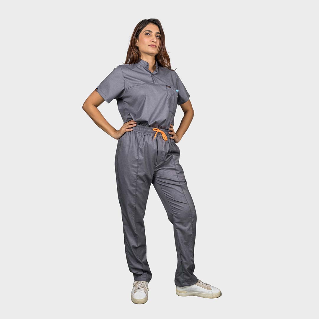 Pro-fit High neck grey scrubs