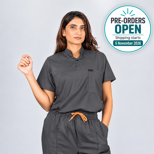 Pro-fit High neck grey Women scrubs