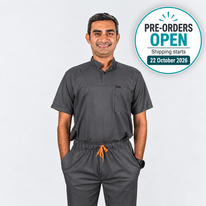Pro-fit High neck grey scrubs