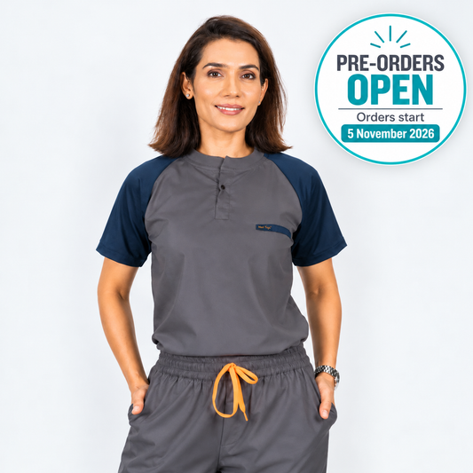 Pro-fit Grey Blue Dual women scrubs