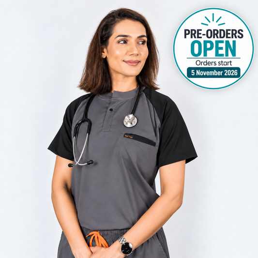 Pro-fit Grey Black Dual women scrubs