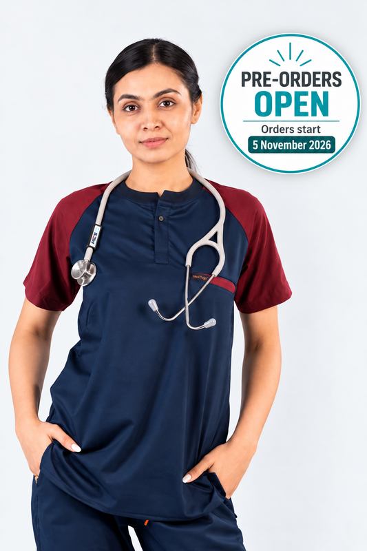 Pro-fit Blue Maroon Dual women scrubs