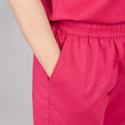 Pro-fit Mulberry pink High neck women scrubs