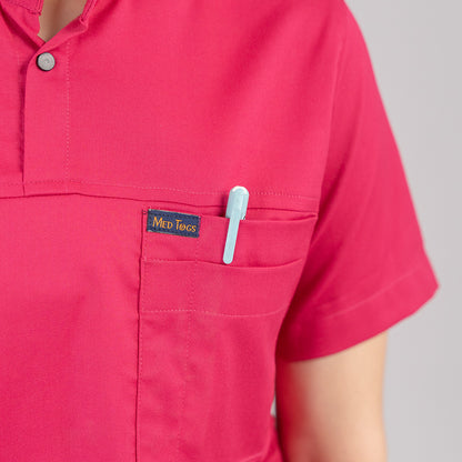 Pro-fit Mulberry pink High neck women scrubs
