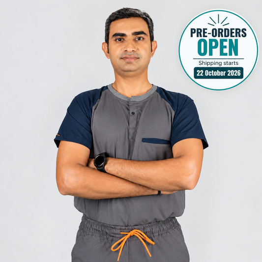 Pro-fit Grey Blue Dual Scrubs