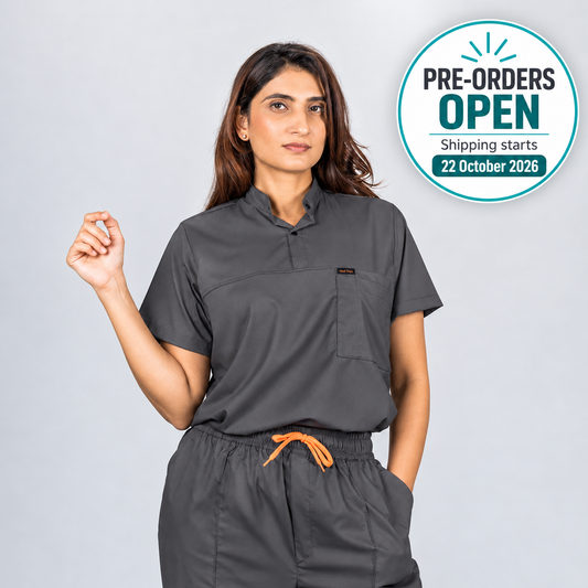 Pro-fit High neck grey Women scrubs