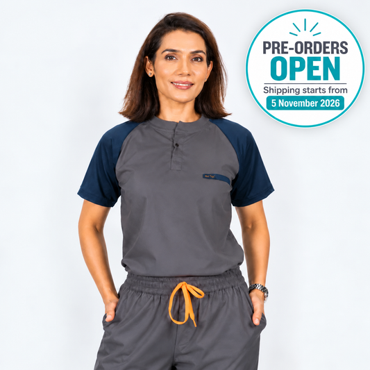 Pro-fit Grey Blue Dual women scrubs