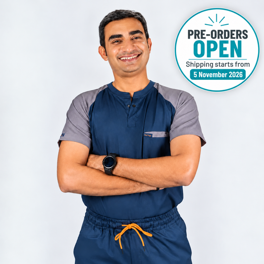 Pro-fit Blue Grey Dual Scrubs