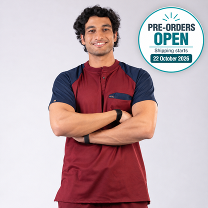 Pro-fit Maroon Navy Dual Scrubs