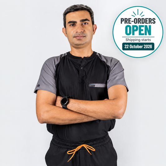 Pro-fit Black Grey Dual Scrub